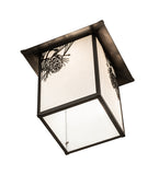 14"Sq Seneca Winter Pine Outdoor Pendant