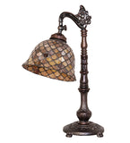 20"H Tiffany Fishscale Bridge Arm Table Lamp