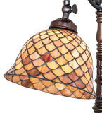 20"H Tiffany Fishscale Bridge Arm Table Lamp