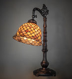 20"H Tiffany Fishscale Bridge Arm Table Lamp