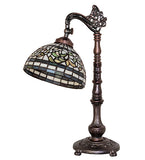 20"H Tiffany Turning Leaf Bridge Arm Table Lamp