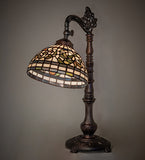 20"H Tiffany Turning Leaf Bridge Arm Table Lamp