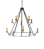 54"W Anthracite 10 Lt Chandelier