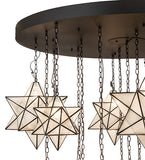 72"W Moravian Star 19 Lt Cascading Chandelier