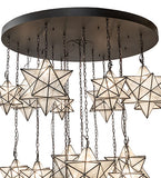 72"W Moravian Star 19 Lt Cascading Chandelier