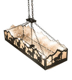 54"L Running Horses Oblong Inverted Pendant