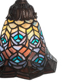 23"H Tiffany Peacock Feather 3 Lt Table Lamp