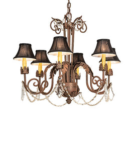 28"W Lindsay 6 Lt Chandelier