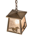 7"Sq Running Horses Pendant