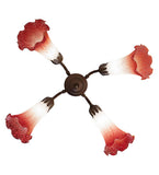 19"W Pink/White Tiffany Pond Lily 4 Lt Fan Light