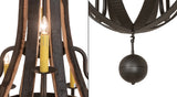 48"W Barrel Stave Madera 12 Lt Two Tier Chandelier