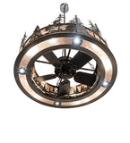 45"W Rustic Tall Pines Chandel-Air Fan