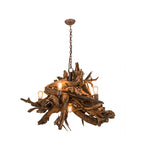 40"W Driftwood 6 Lt Chandelier