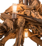 40"W Driftwood 6 Lt Chandelier