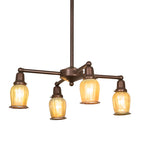 26"W Revival Oyster Bay Favrile 4 Arm Chandelier