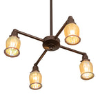 26"W Revival Oyster Bay Favrile 4 Arm Chandelier