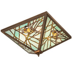 21"Sq Backyard Friends Flush Mount