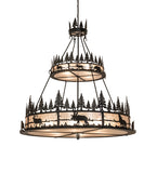 72"W Wildlife at Dusk 2 Tier Pendant