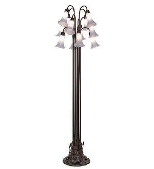 63"H Gray Tiffany Pond Lily 12 Lt Floor Lamp