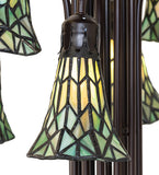 63"H Stained Glass Green Pond Lily 12 Lt Floor Lamp