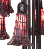 63"H Stained Glass Red Pond Lily 12 Lt Floor Lamp