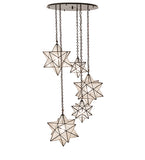 36"W Moravian Star 5 Lt Cascading Pendant