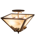 11"Sq Oak Leaf & Acorn Flush Mount