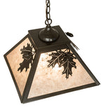16"Sq Oak Leaf & Acorn Pendant