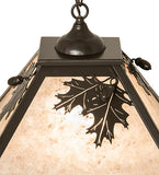 16"Sq Oak Leaf & Acorn Pendant