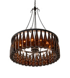 36"W Tuscan Vineyard 24 Wine Bottle Chandelier
