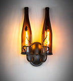 9"W Tuscan Vineyard 2 Lt Wine Bottle Wall Sconce