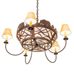 38"W Black Bear 5 Lt Chandelier