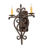 15"W Fleur de Lys 2 Lt Wall Sconce