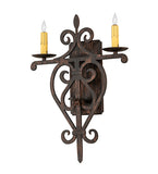 15"W Fleur de Lys 2 Lt Wall Sconce