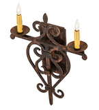 15"W Fleur de Lys 2 Lt Wall Sconce