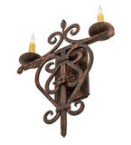 15"W Fleur de Lys 2 Lt Wall Sconce