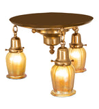 18"W Revival Favrile 3 Lt Flush Mount