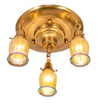 18"W Revival Favrile 3 Lt Flushmount