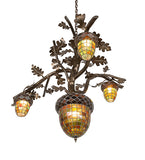 48"W Acorn Branch 4 Lt Chandelier