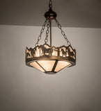 16"W Running Horses Inverted Pendant