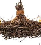 32"L Twigs 6 Lt Oblong Chandelier