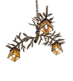 24"W Pine Branch Valley View 3 Lt Chandelier
