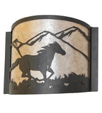 12"W Running Horses Wall Sconce