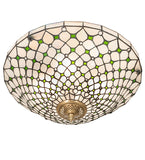 18"W Diamond & Jewel Recurve Semi-Flush Mount