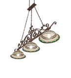67"L Tiffany Roman Georgia Scroll 3 Lt Island Pendant