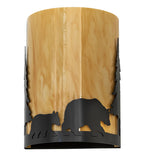 10"W Pine Tree and Bear Wall Sconce