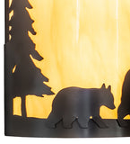 10"W Pine Tree and Bear Wall Sconce