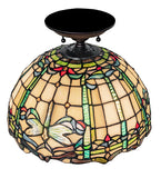 12"W Tiffany Dragonfly Flush Mount