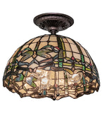 12"W Tiffany Dragonfly Flush Mount