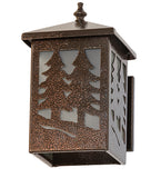 6"W Twin Spruce Trees Outdoor Wall Sconce